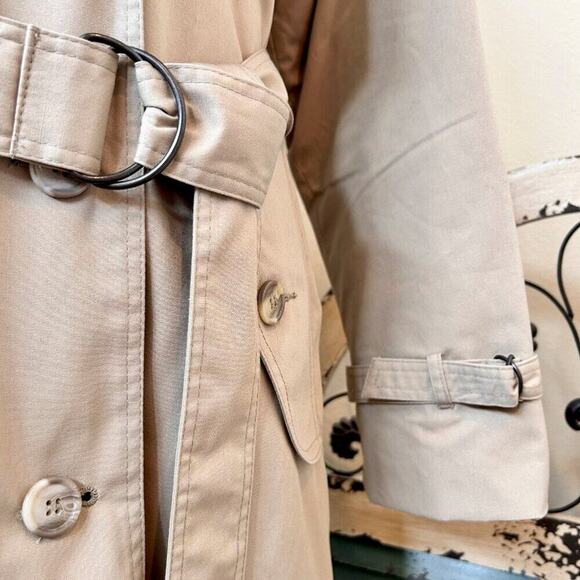 Vintage Oleg Cassini Heritage Size 12 Quilted Long Trench Coat Quiet Luxury - Picture 7 of 16